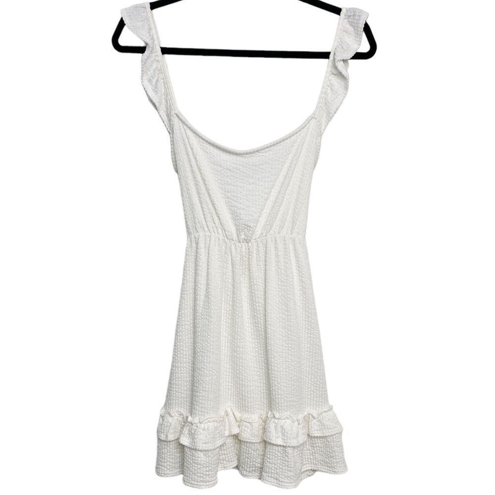 Caution To The Wind A Line Ruffle Mini Dress White Size Small